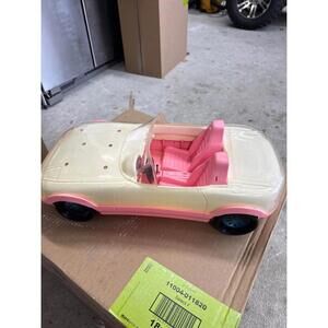 Vintage Barbie Pink Corvette Convertible Car Mattel Doll Vehicle 1980s